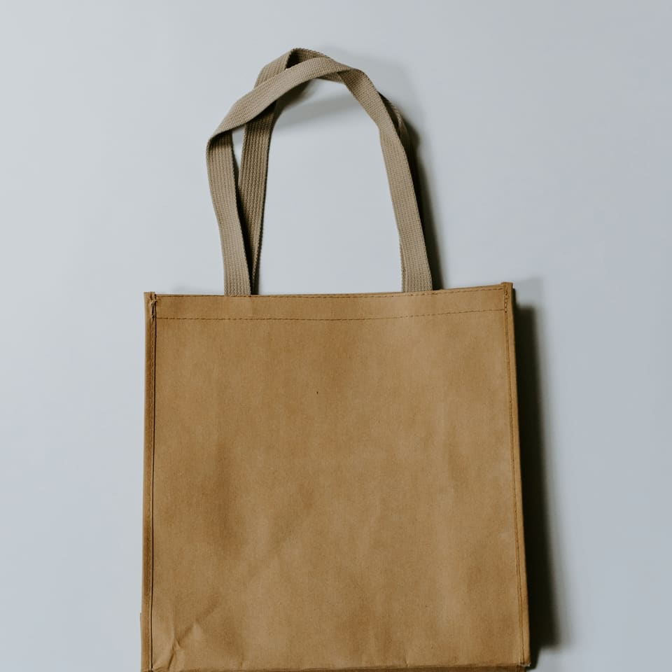 A plain jute tote bag