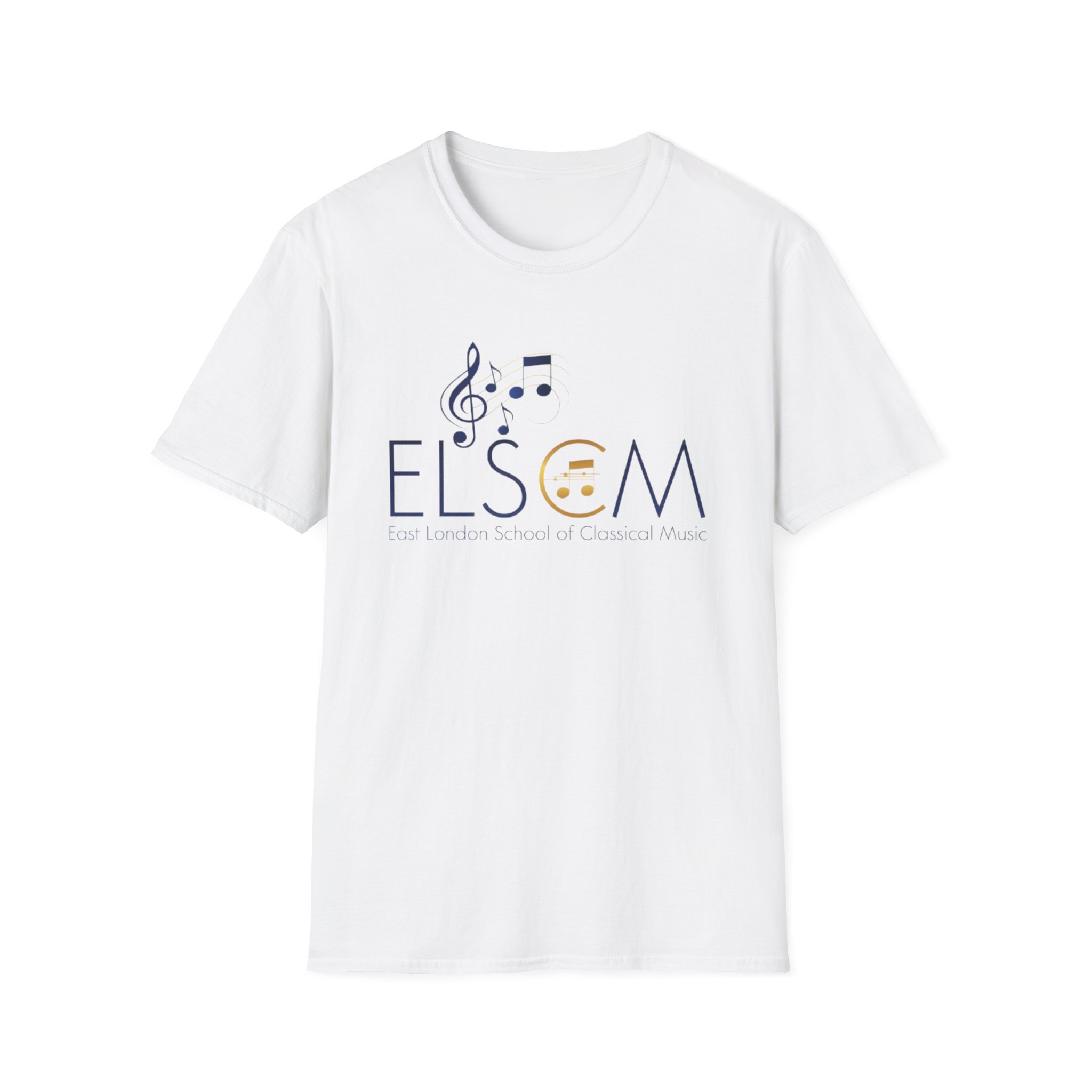 Music School Logo T‑Shirt – ELSOM Music & Smile Graphic Tee – East ...